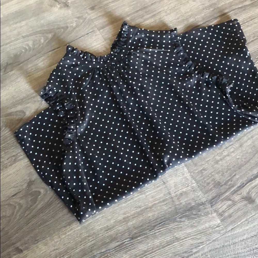 NWOT Who What Wear Sheer Polka Dot Shirt
